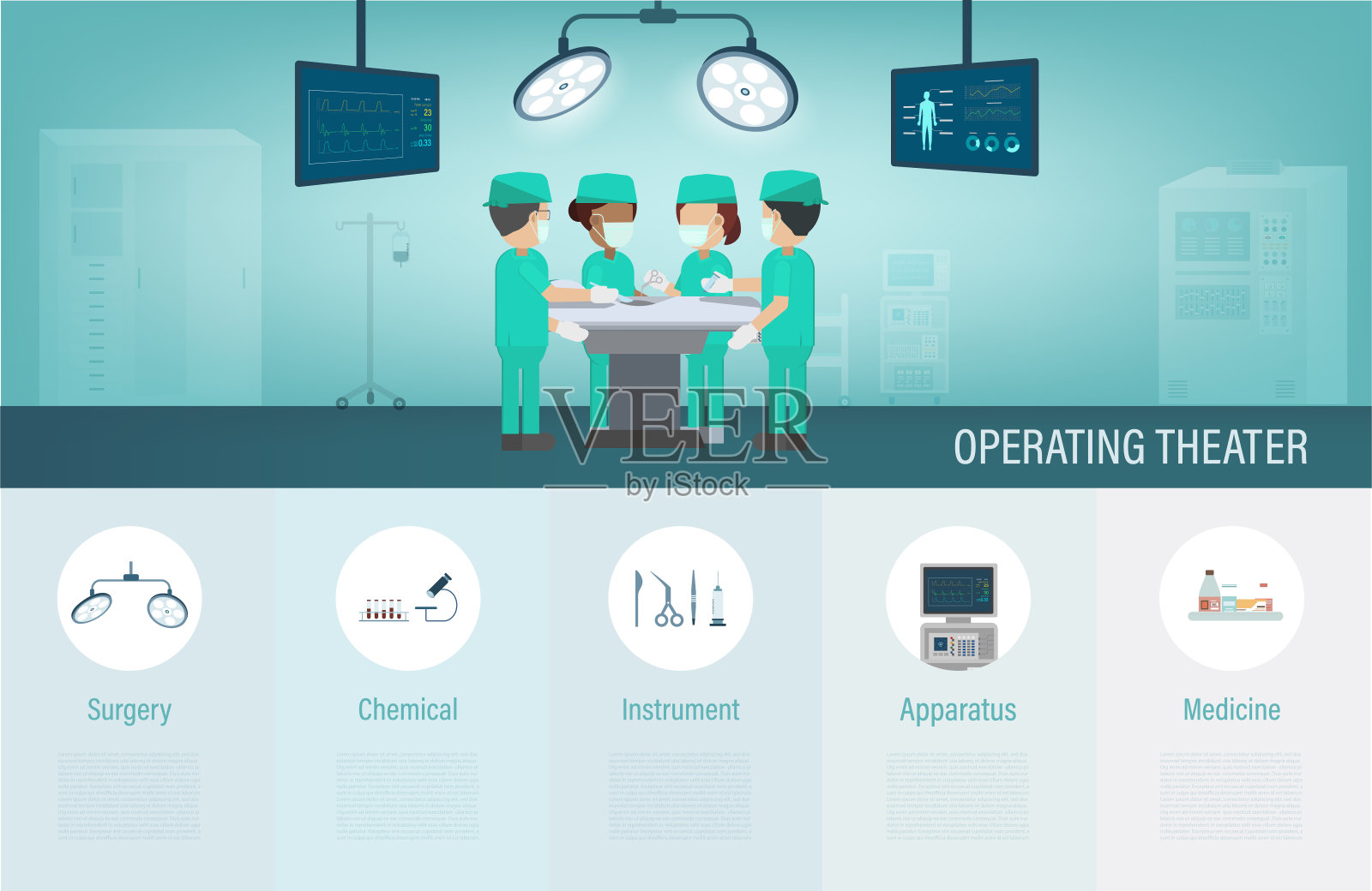 手术室里信息插画图片素材