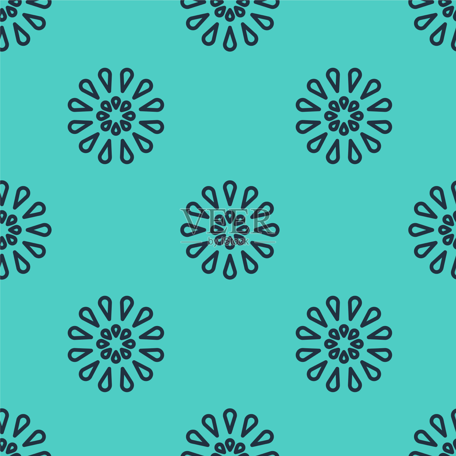 黑线烟花图标隔离无缝图案插画图片素材