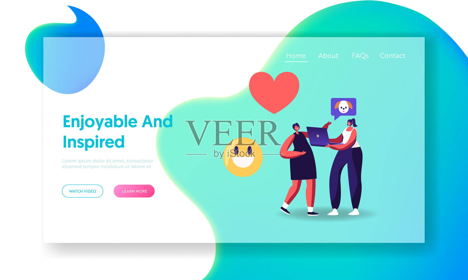 网络娱乐网络病毒式内容插画图片素材