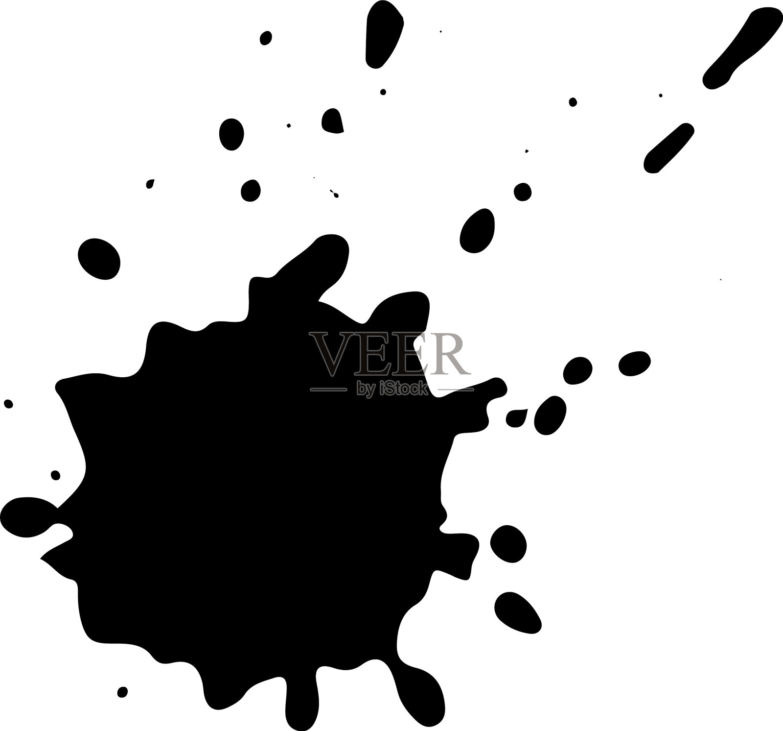 黑色墨水喷溅,垃圾,喷溅文本横幅插画图片素材