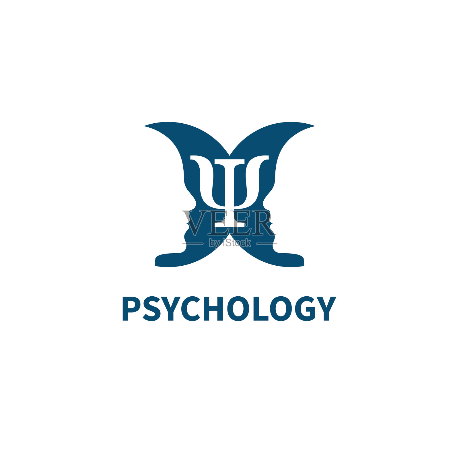 心理标志有两个镜像插画图片素材