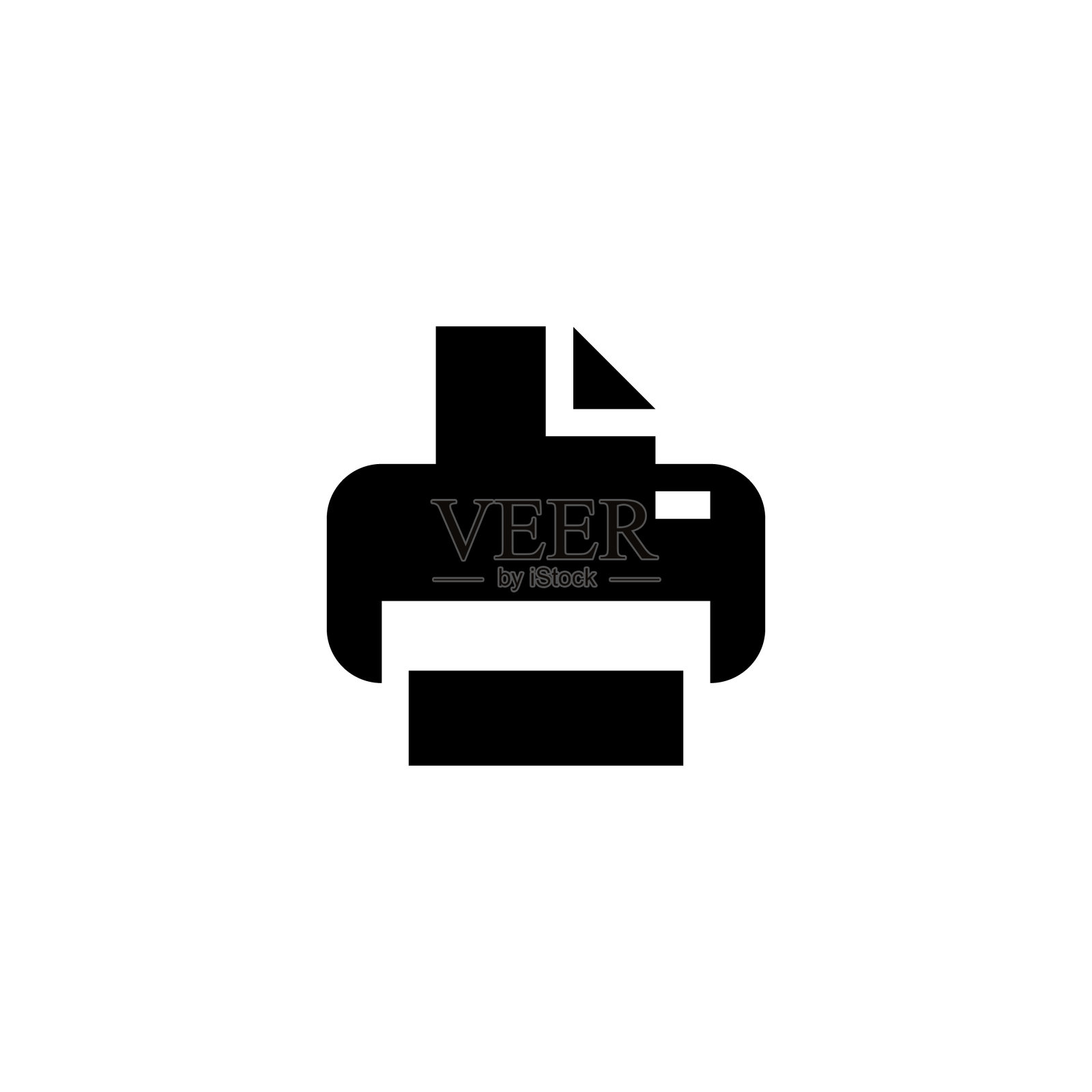 打印机图标隔离在白色背景图标素材