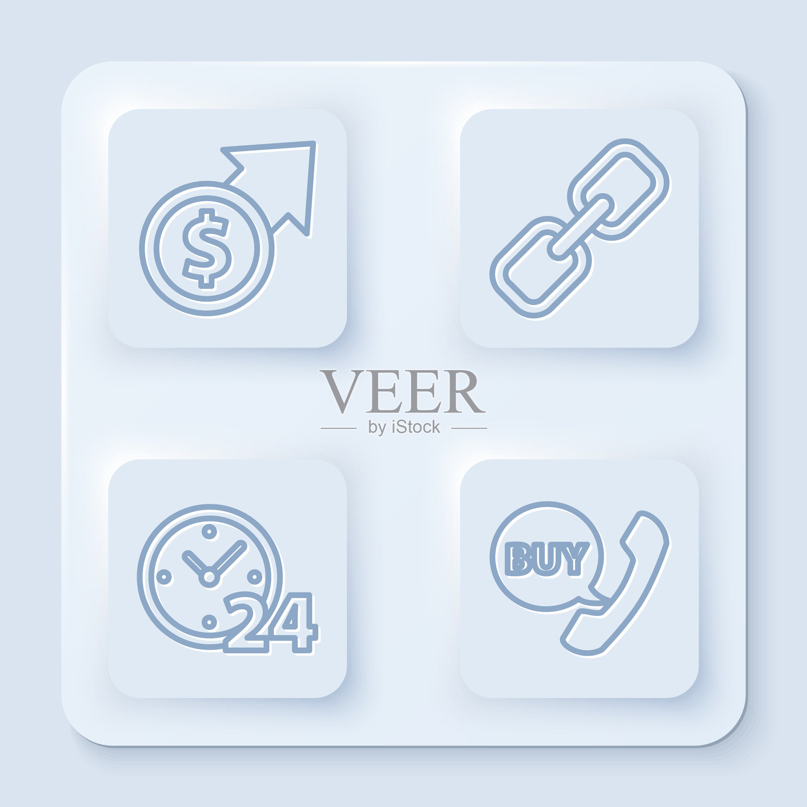 设行金融成长和币链环节图标素材