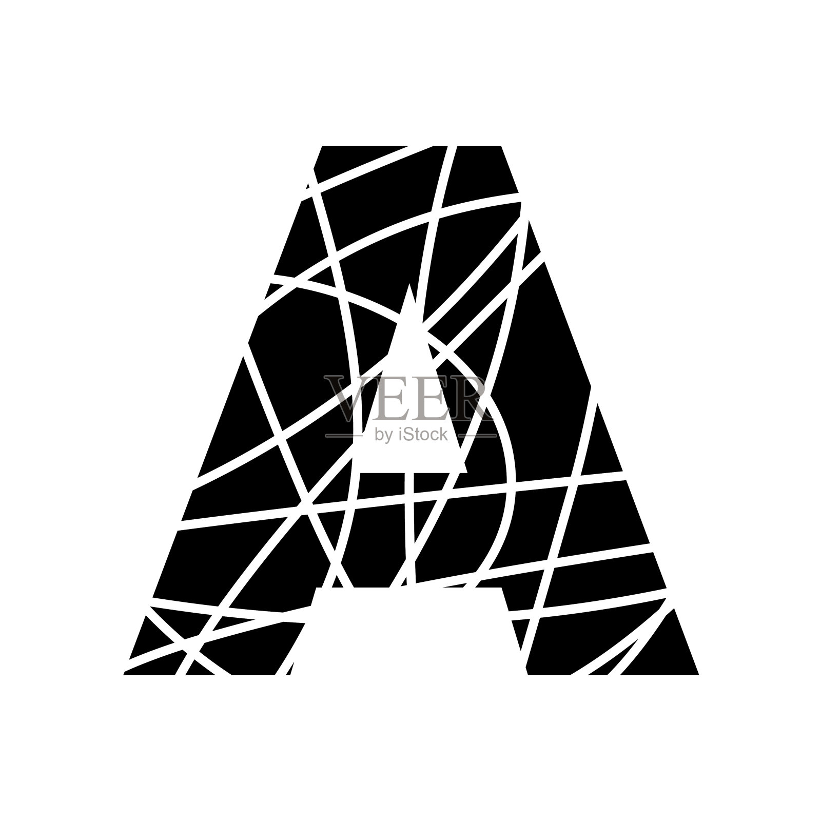 字母A -分散的斑驳字体-孤立,向量设计元素图片