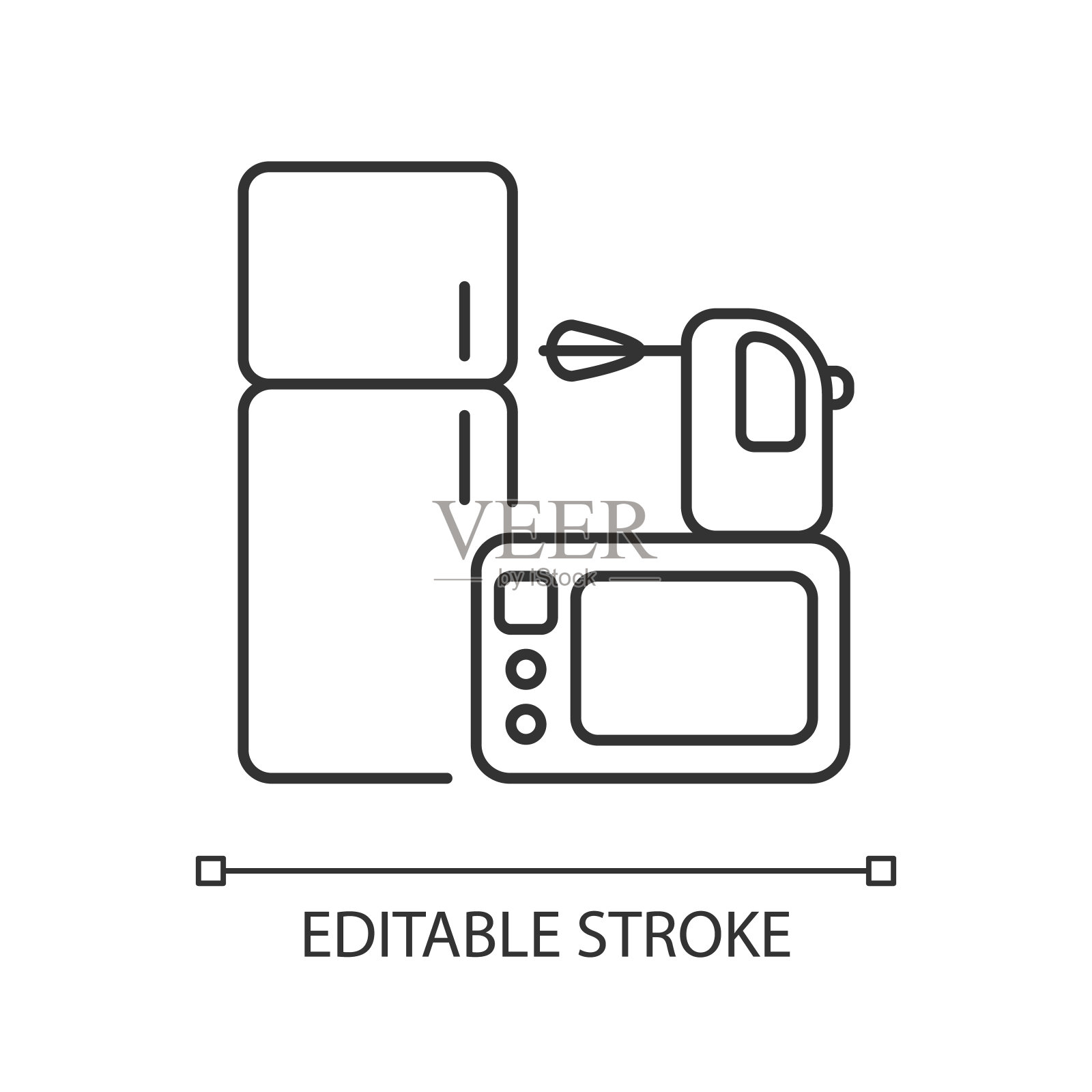 电子商店像素完美的线性图标插画图片素材