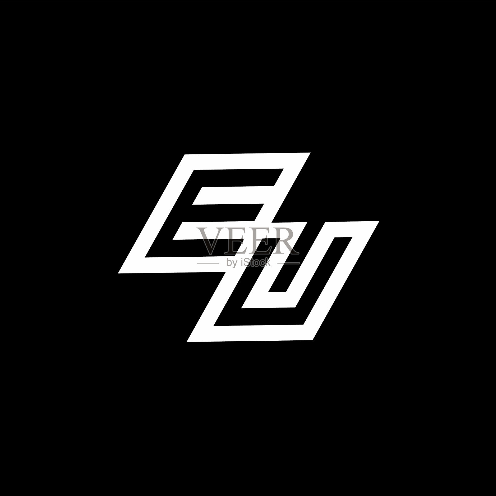 欧盟标志的字母与向上向下的风格消极插画图片素材