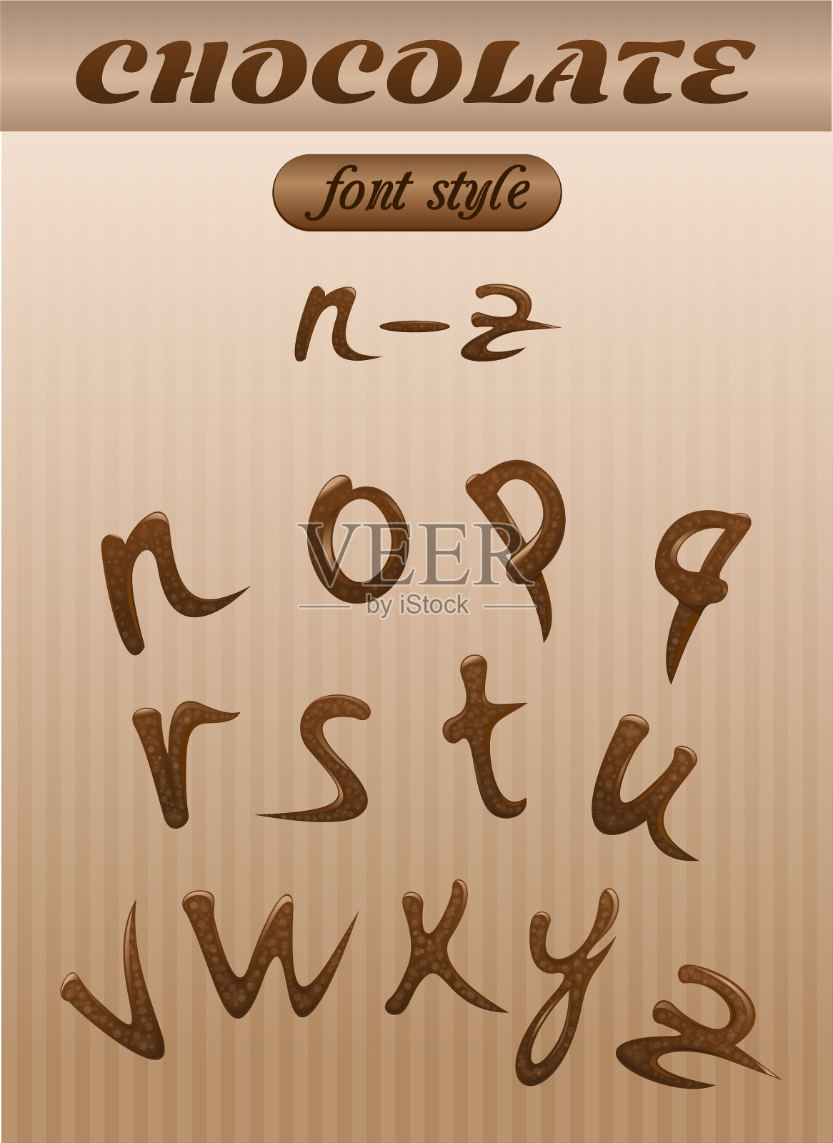 拉丁字母使巧克力n - z插画图片素材