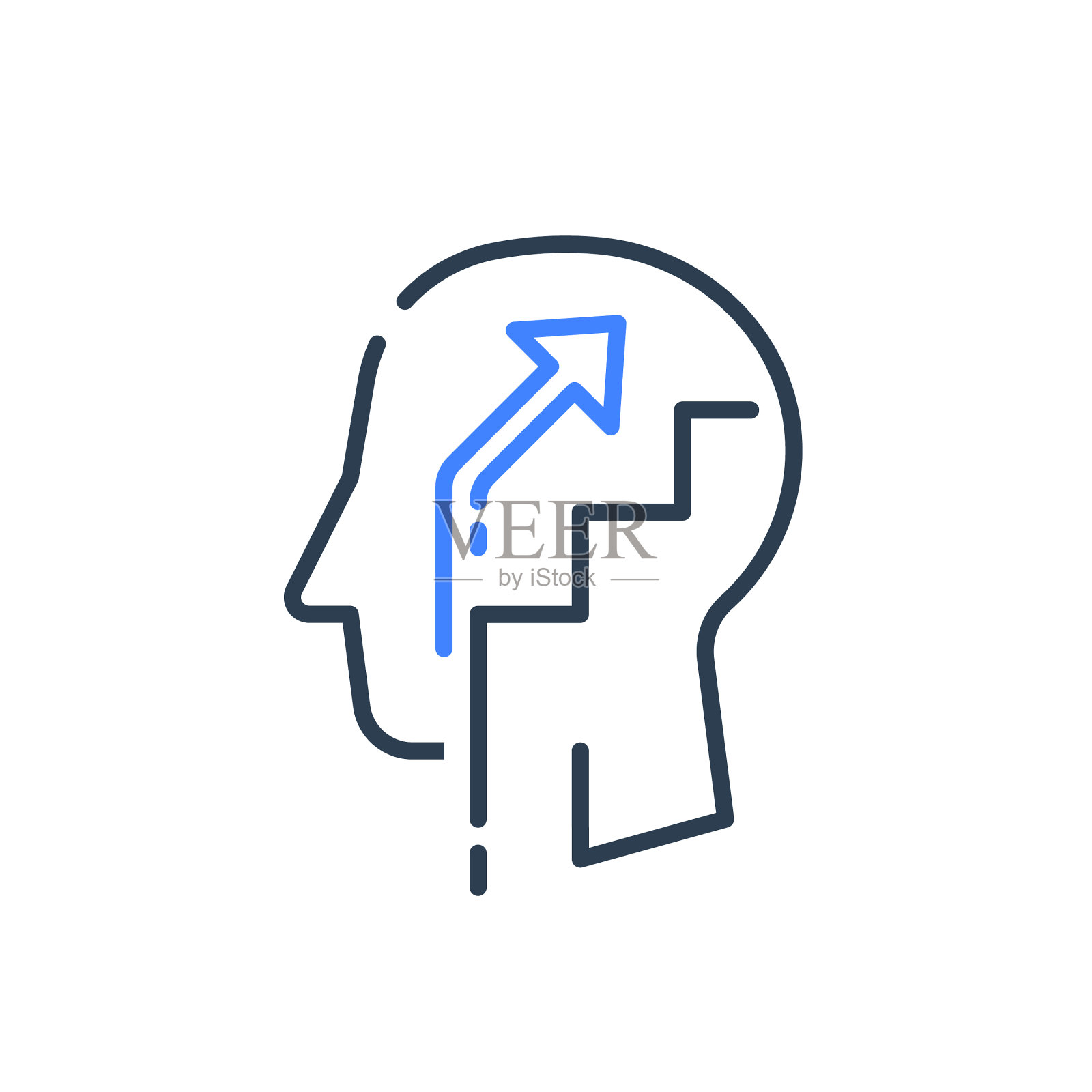 人的头部轮廓和阶梯心理学图标素材