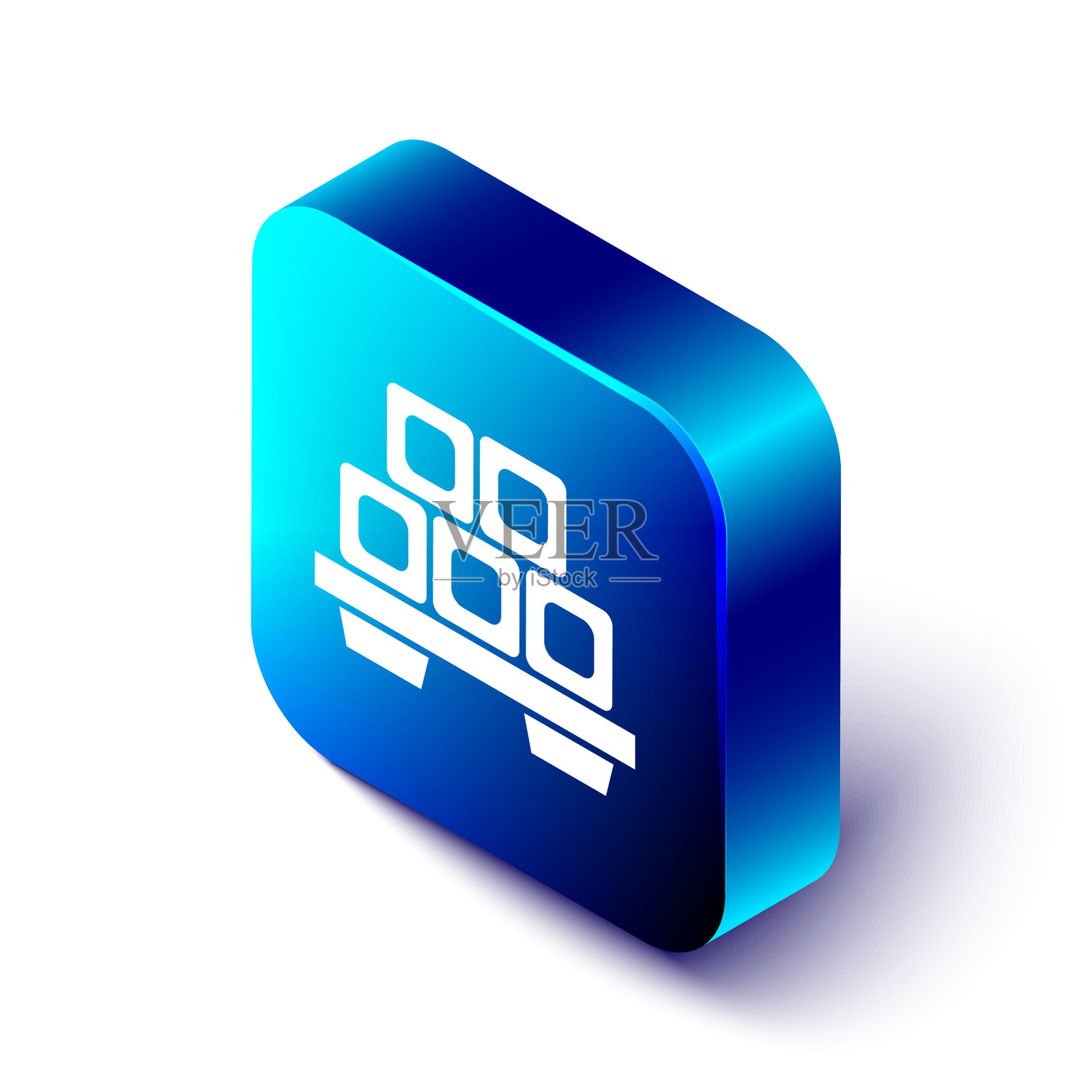 寿司在切板上的等距图标隔离上图标素材