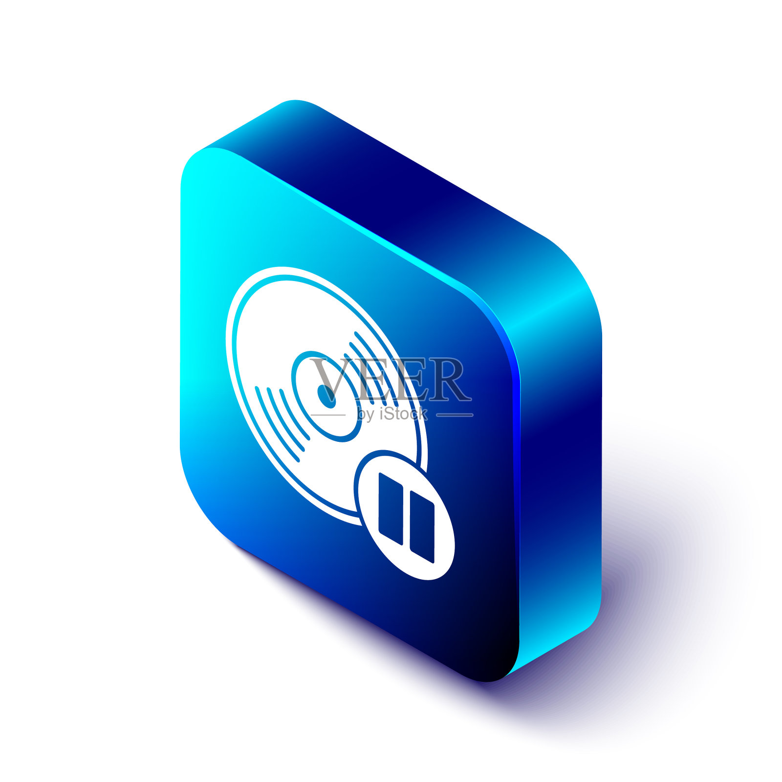 等距乙烯基磁盘图标隔离在白色插画图片素材