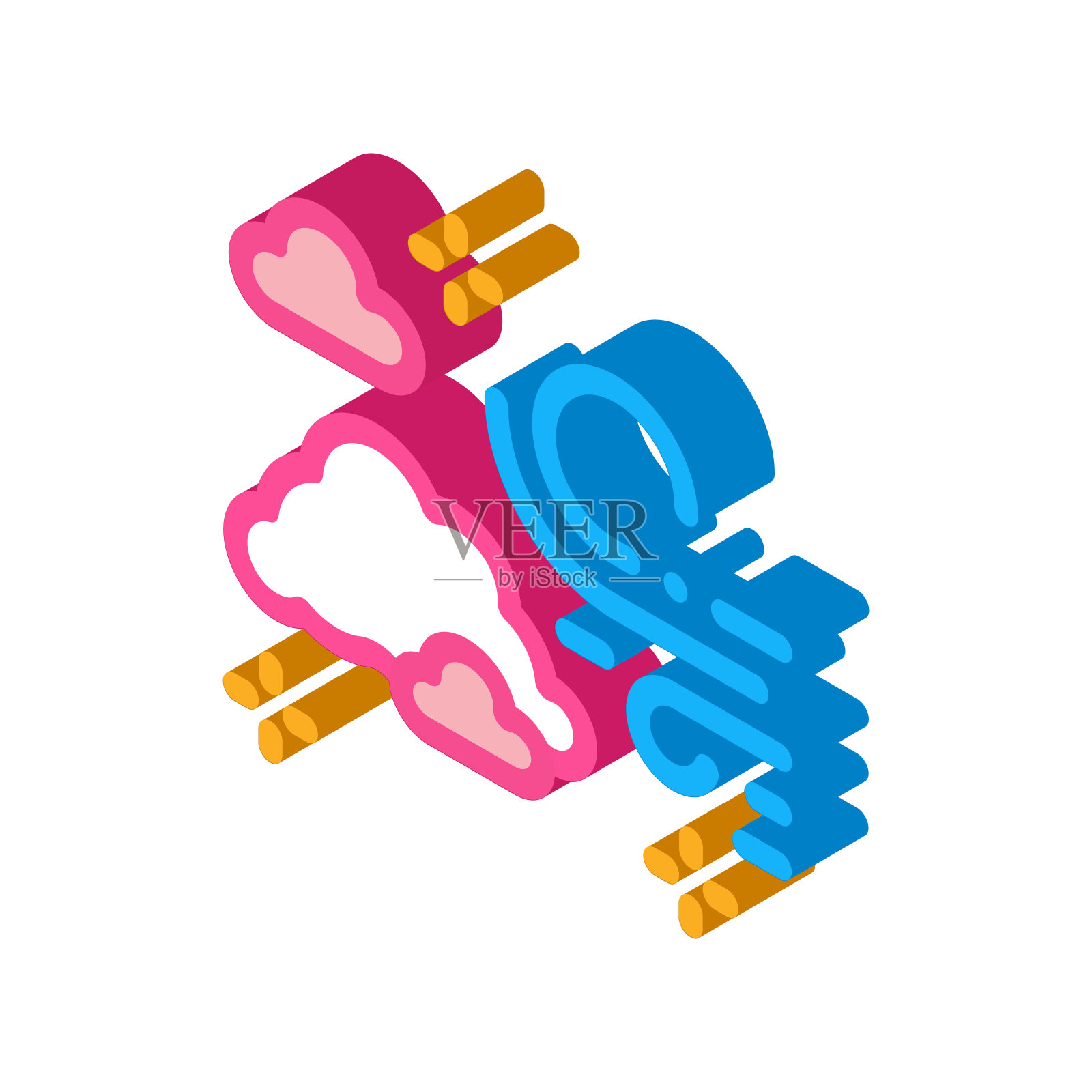 气味新鲜空气等距图标矢量插图插画图片素材