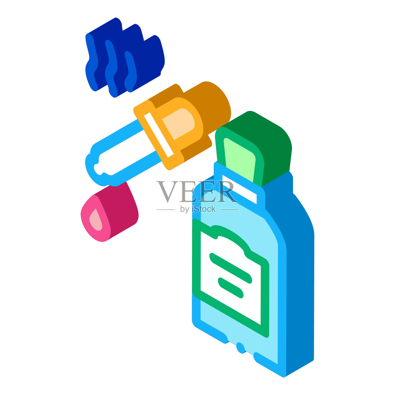 芳香油移液管等距图标矢量插图插画图片素材