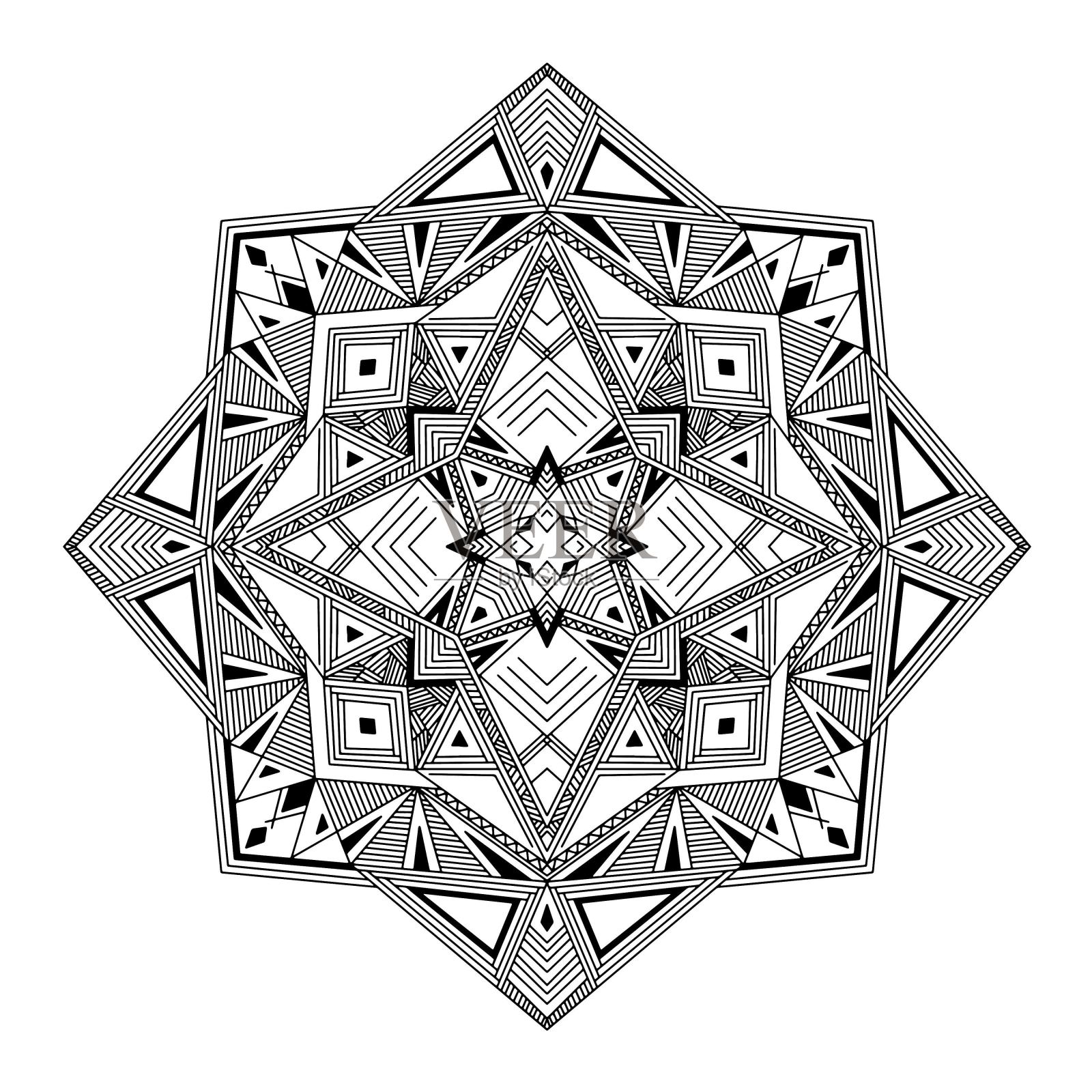 抽象的曼荼罗。插画图片素材