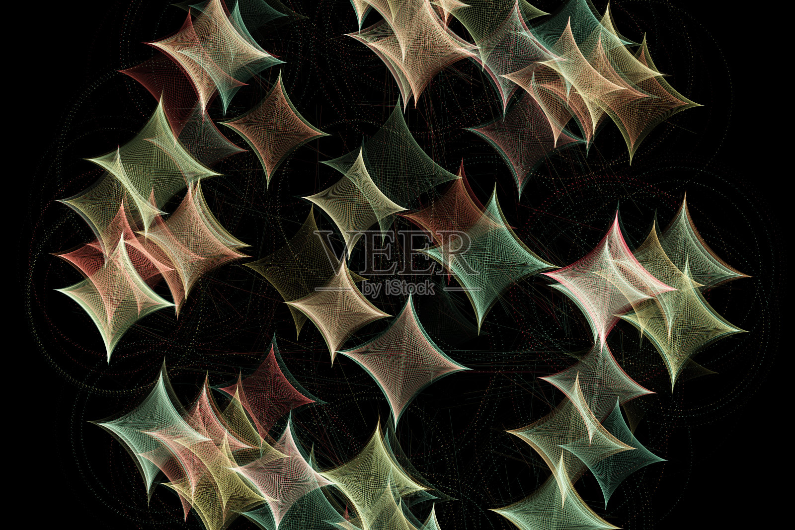 抽象的世纪中叶的灵感粉彩艺术复古技术,科学,和50年代的时代主题。库存图片背景。插画图片素材