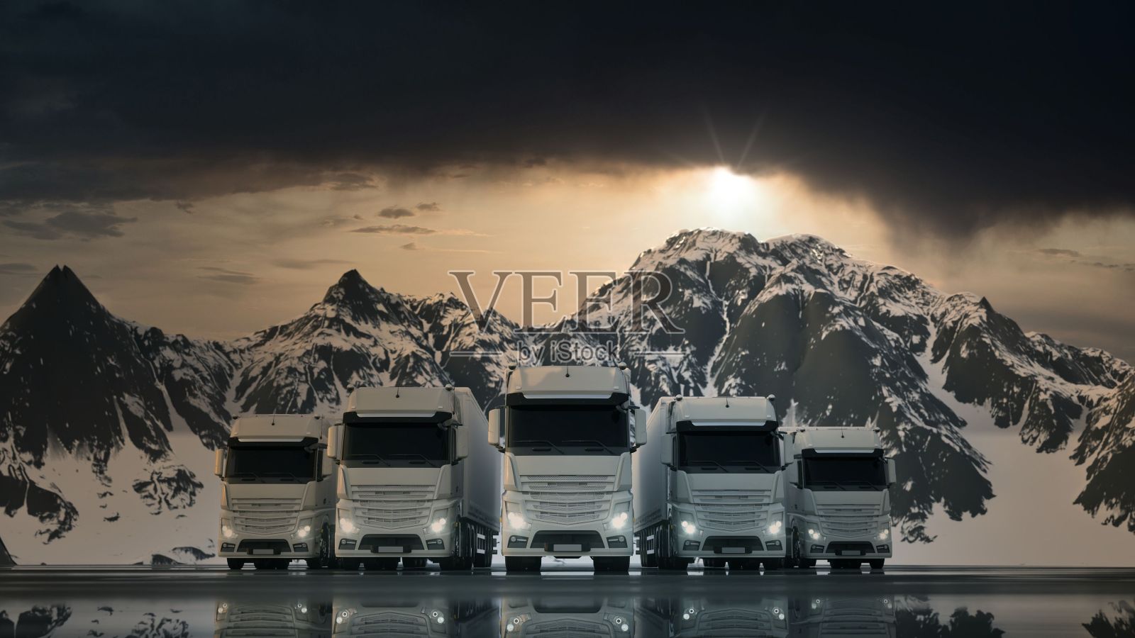 物流车队照片摄影图片