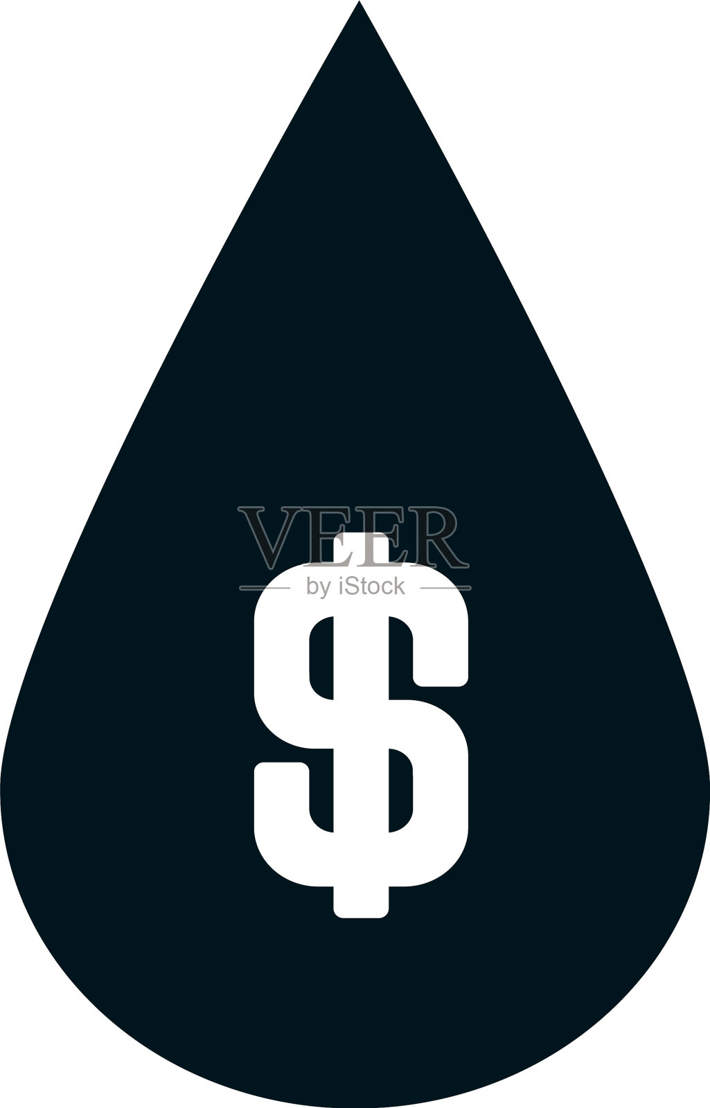 油滴与金钱象征图标剪影风格设计元素图片