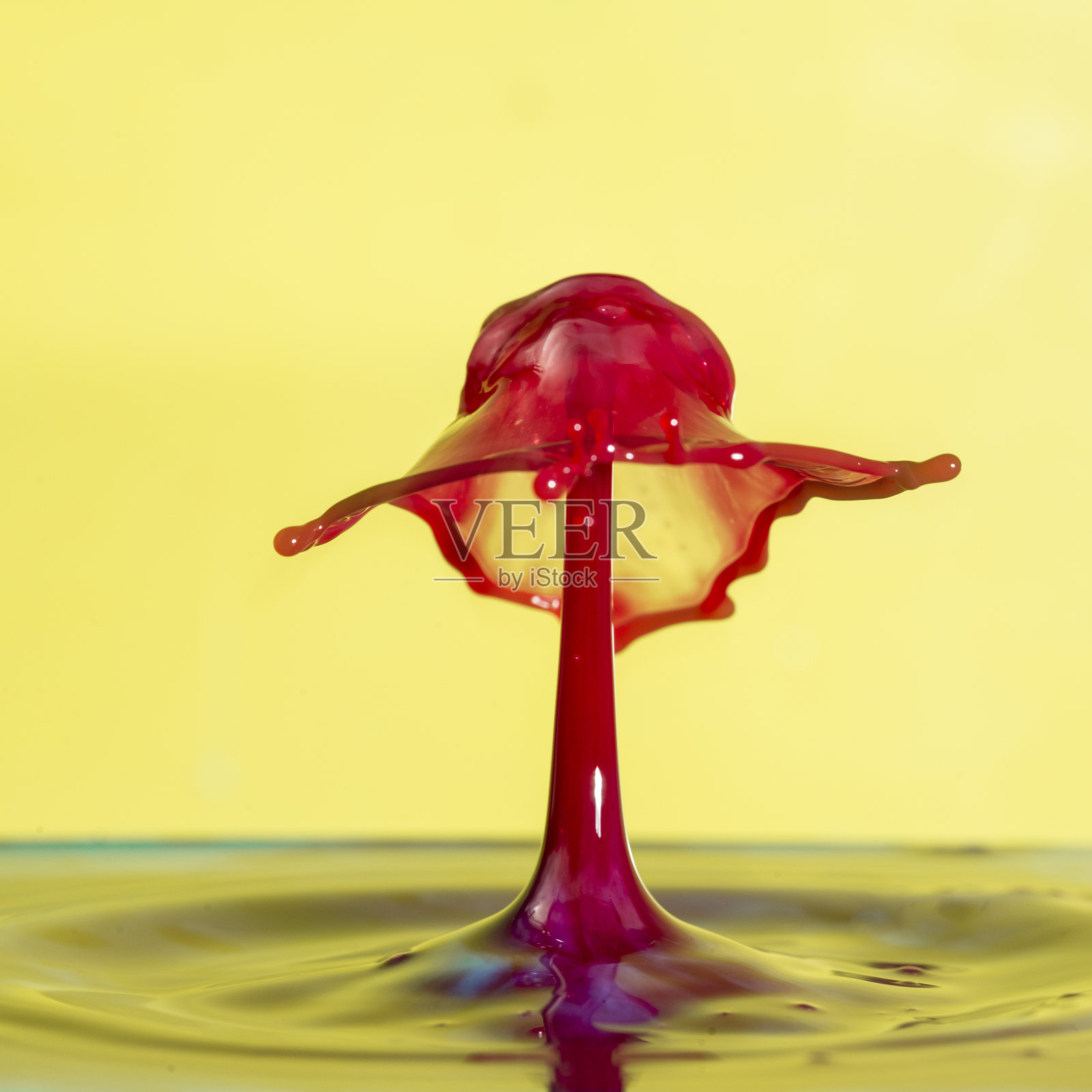 美丽的抽象独特的水滴飞溅摄影图像与充满活力的彩色水碰撞捕捉使用高速闪光技术照片摄影图片