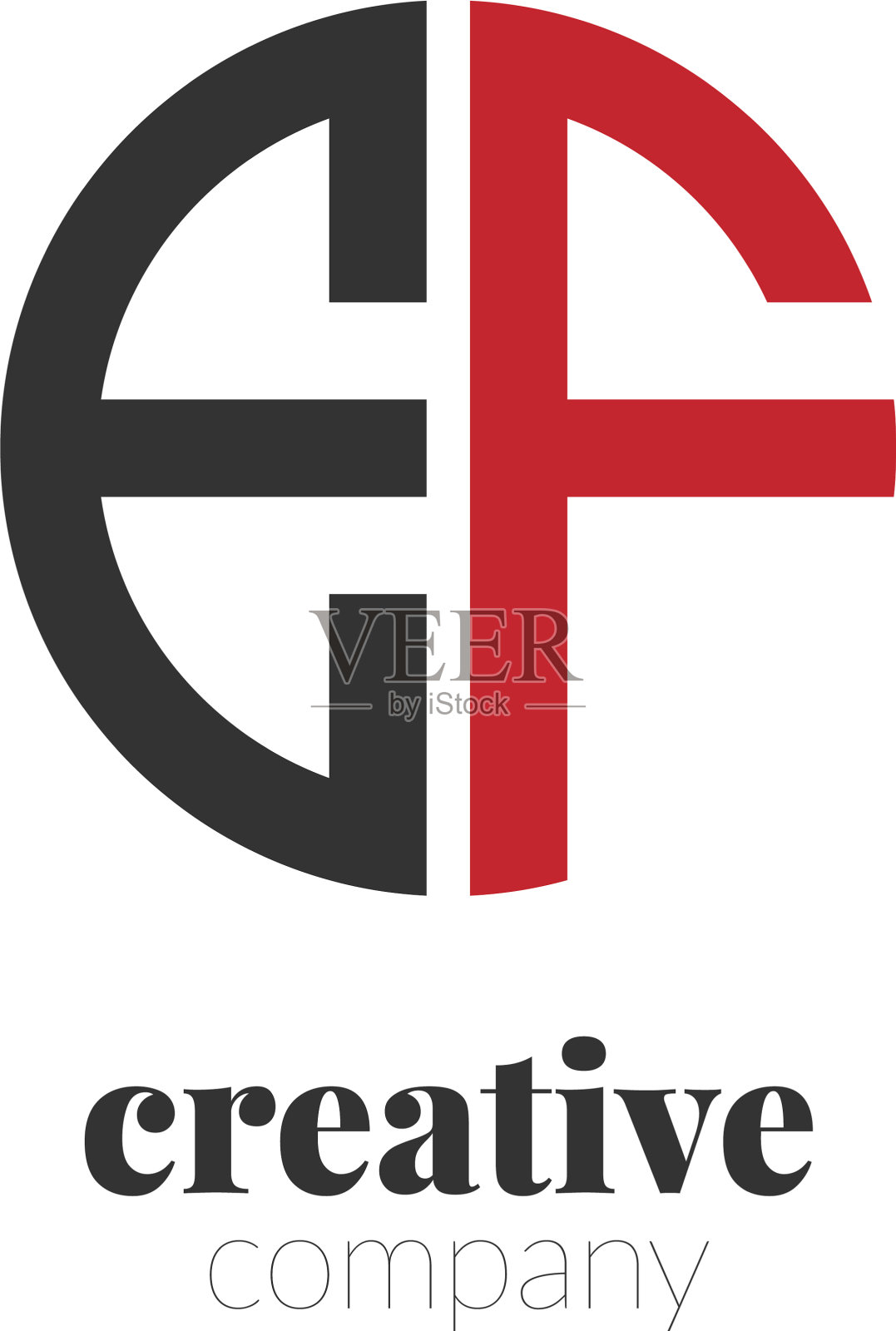 首字母ef创意优雅的圆标志插画图片素材