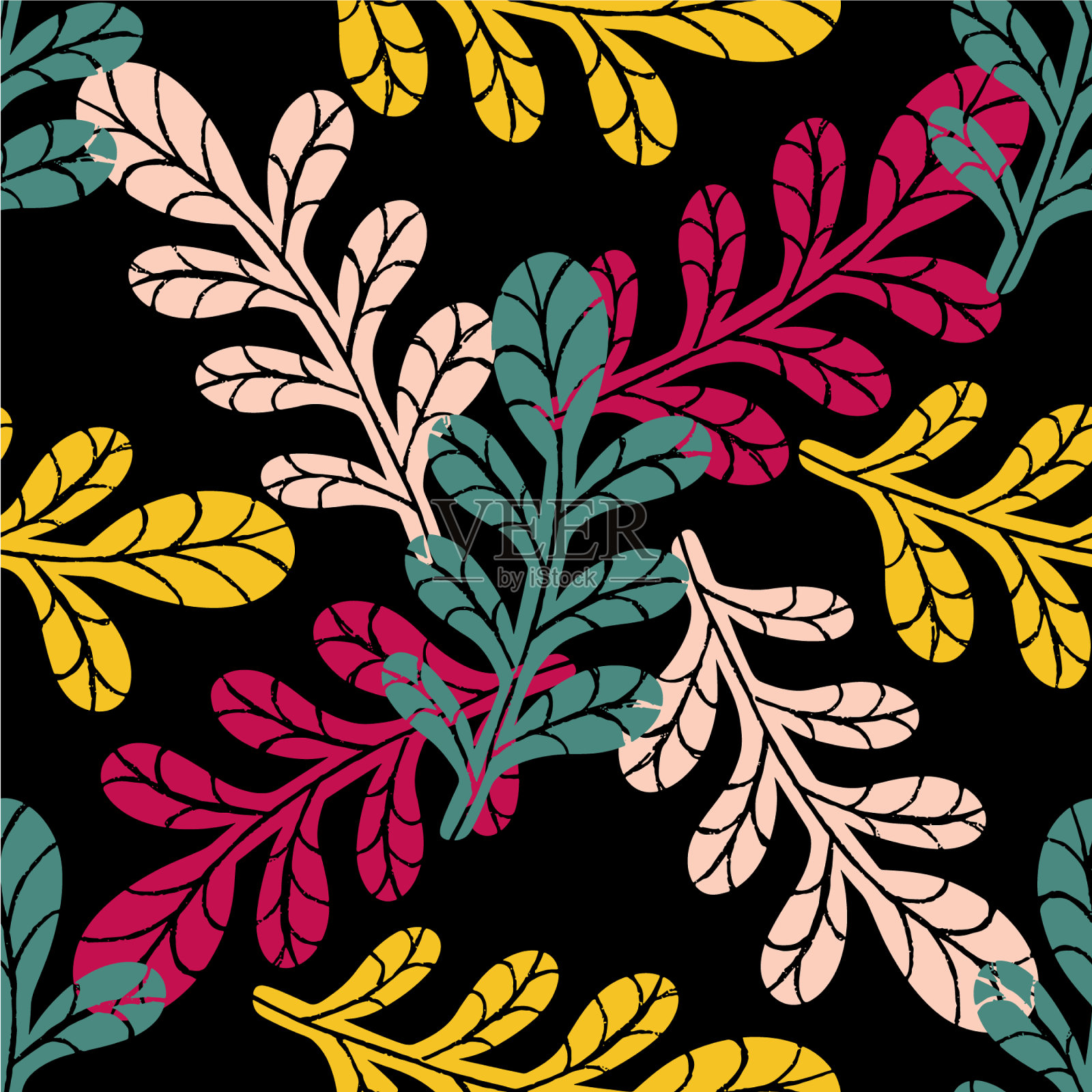 无缝图案背景自然创意插画图片素材