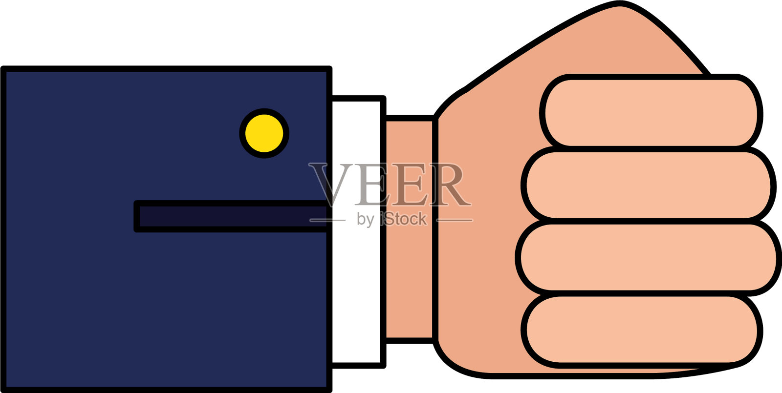 手握拳头人形孤立图标设计元素图片