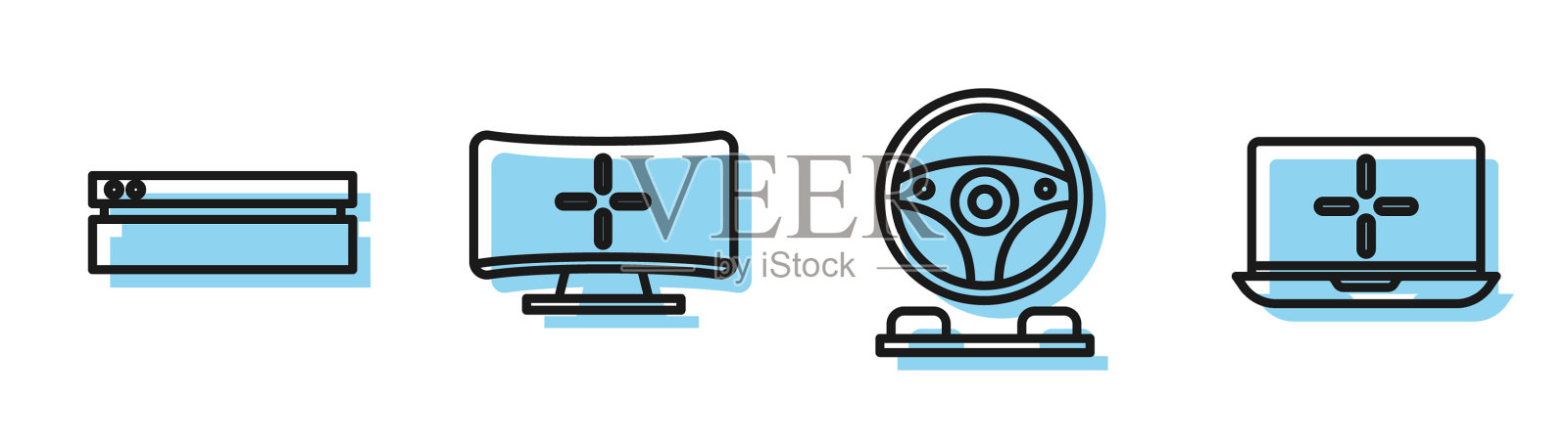 设定线赛车模拟驾驶舱视频游戏插画图片素材