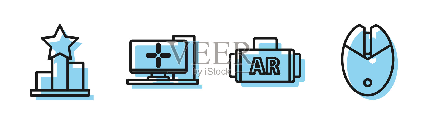 设置线ar增强现实明星电脑插画图片素材