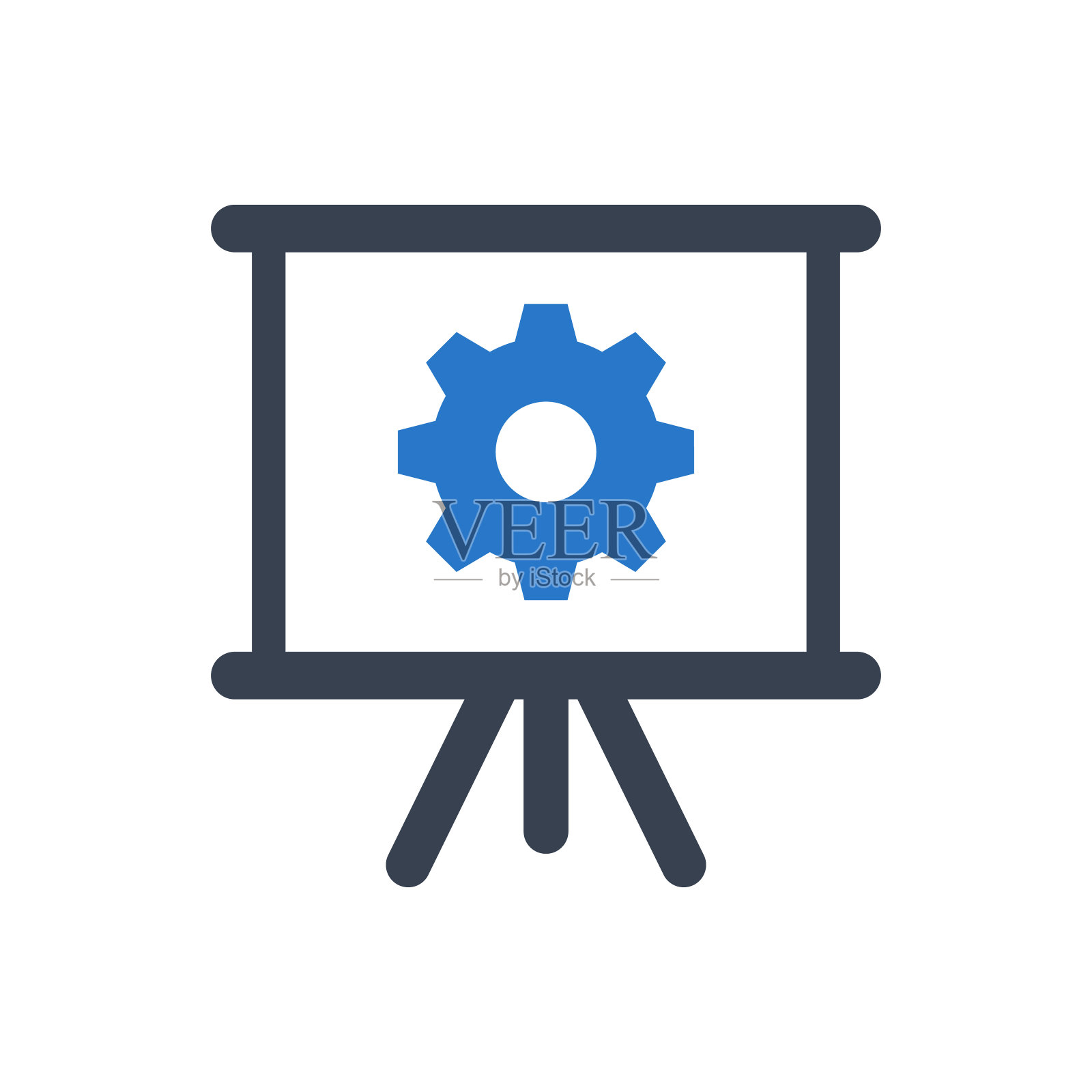 齿轮和展示板矢量图标插画图片素材