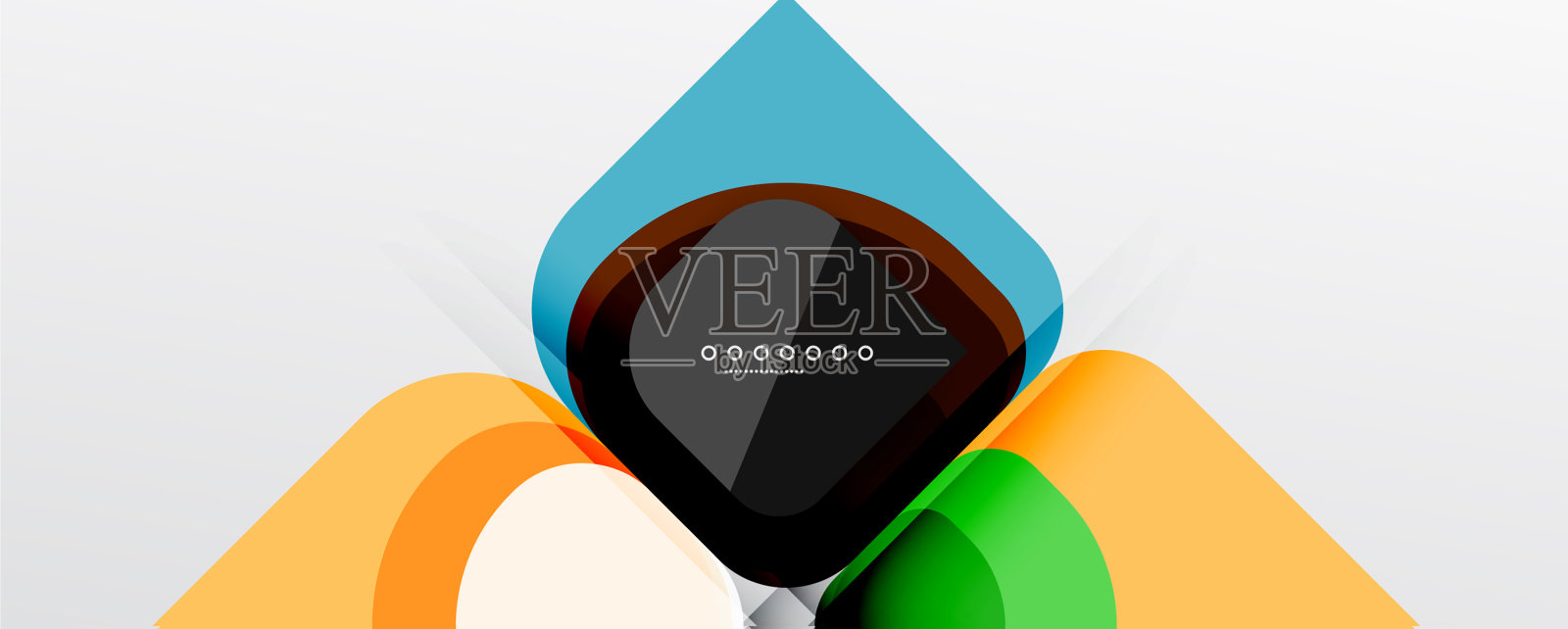 抽象背景-几何剪纸设计插画图片素材