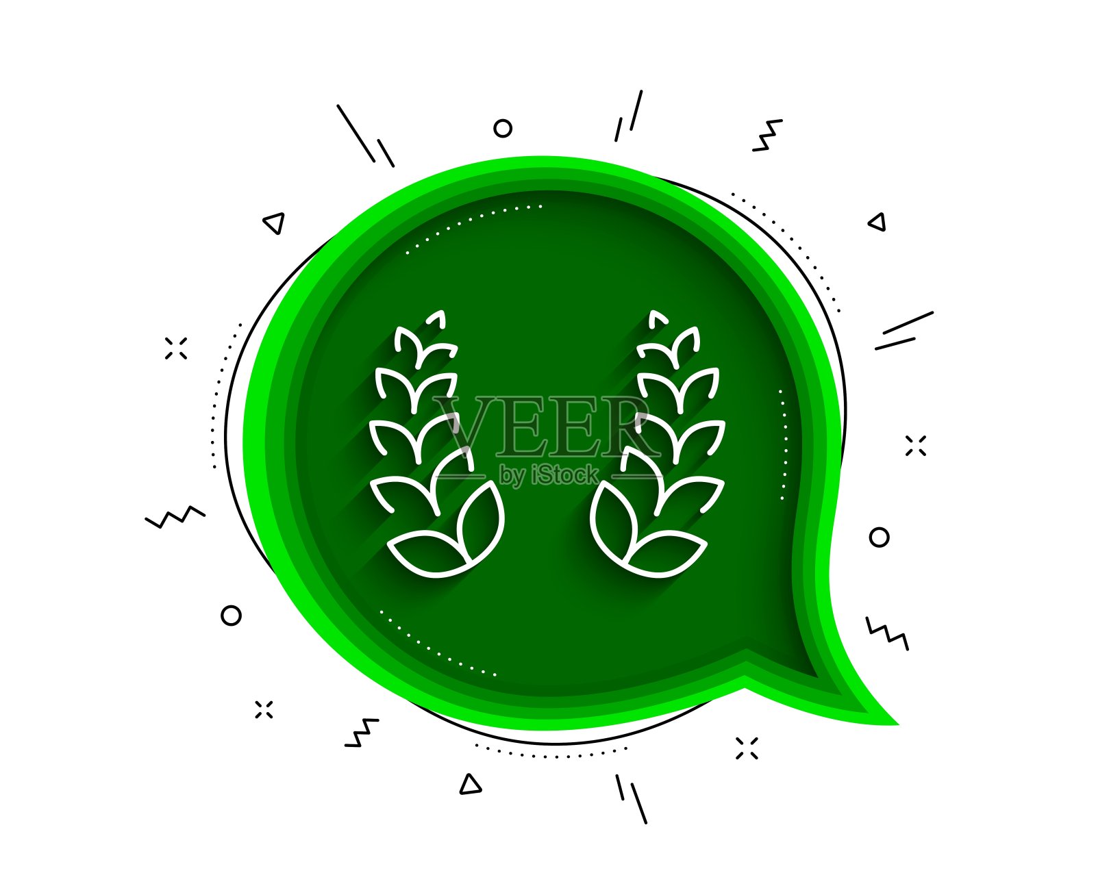 桂冠花圈线图标。奖励的信号。向量插画图片素材