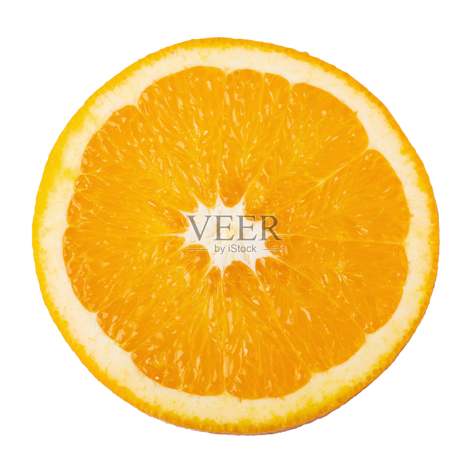 橙色切片,剪切路径,孤立在白色背景上。前视图。照片摄影图片