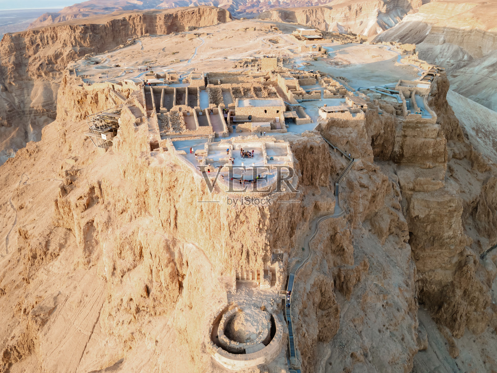 联合国教科文组织世界遗产:马萨达古堡遗址航拍照片摄影图片