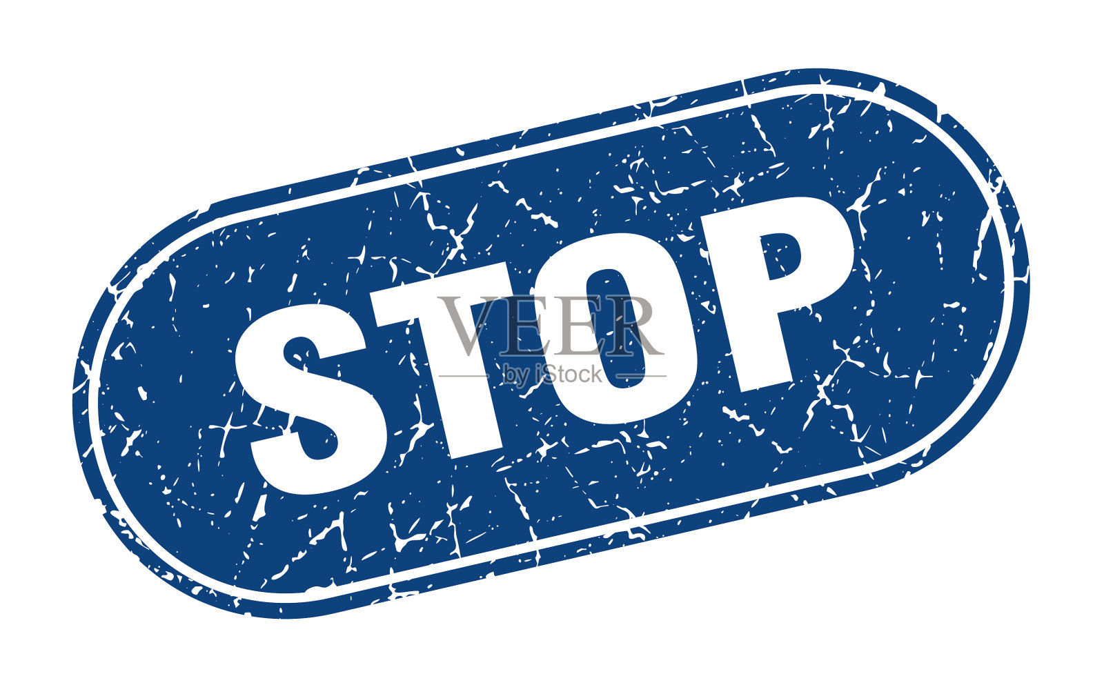 停止标志停止垃圾蓝色邮票标签插画图片素材