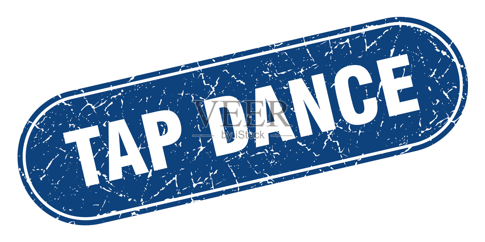 踢踏舞标志踢踏舞垃圾蓝色邮票标签插画图片素材