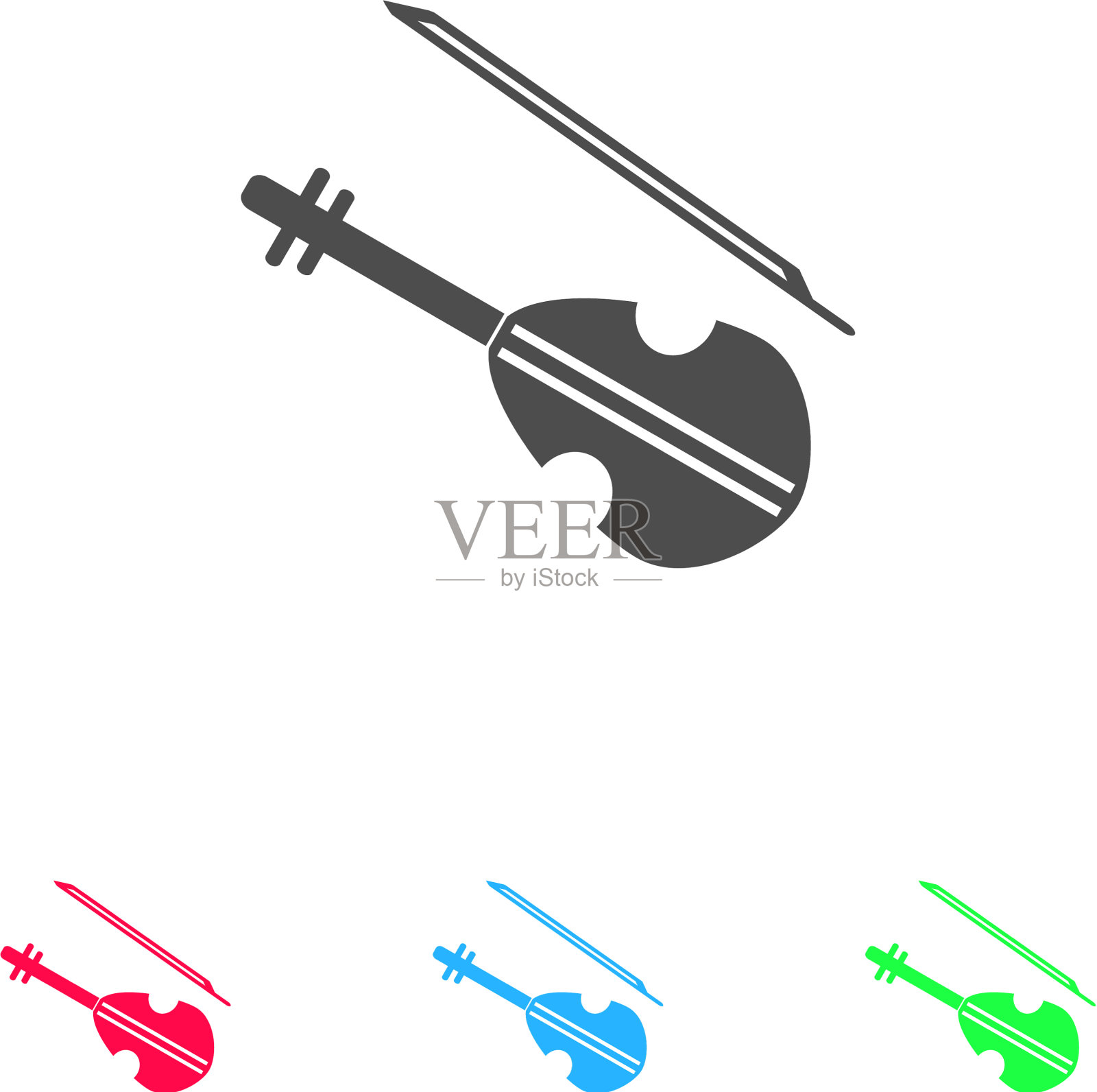 小提琴图标平插画图片素材