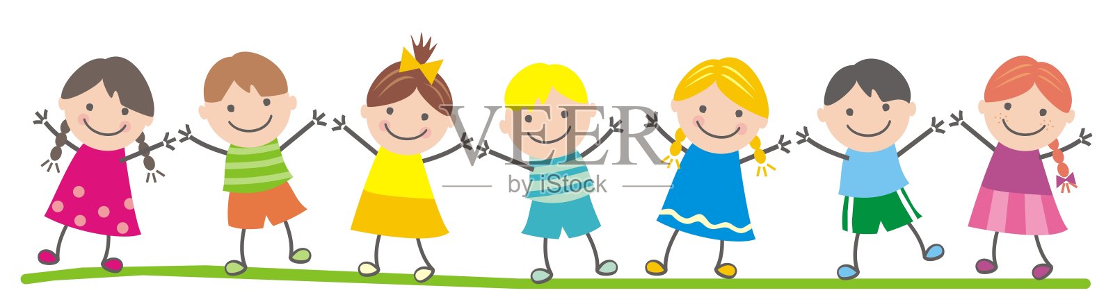 一组儿童,矢量插图插画图片素材