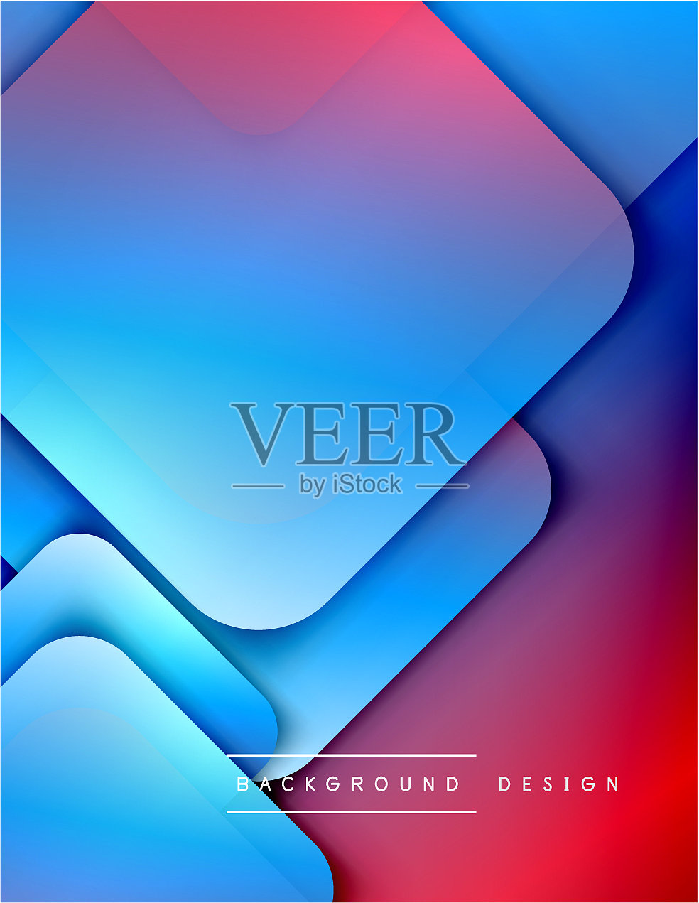 圆角正方形组成几何形状插画图片素材