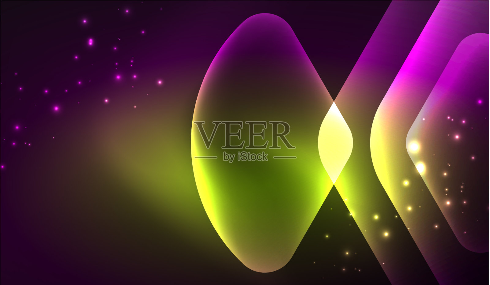 发光的霓虹灯闪亮透明抽象几何插画图片素材