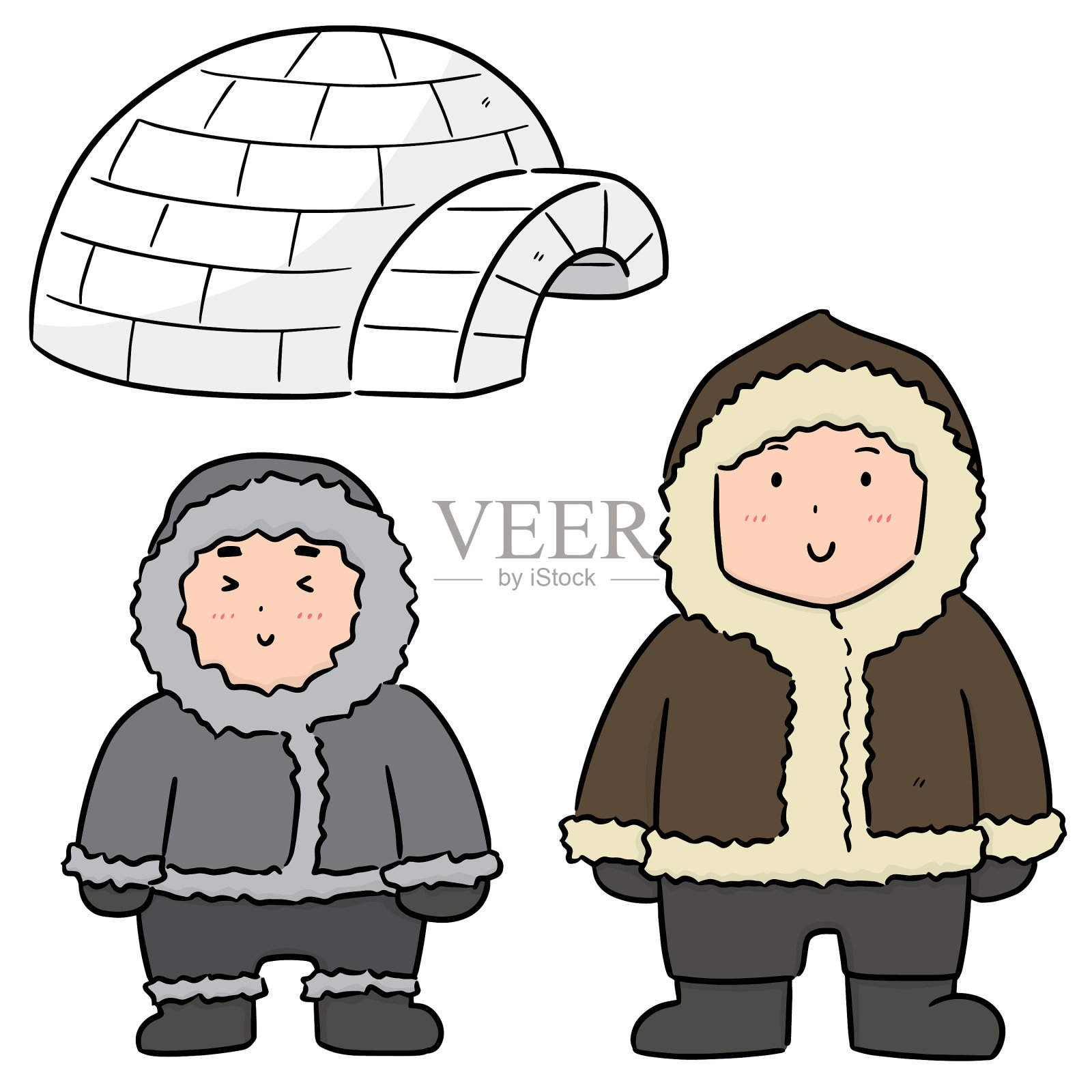 设置爱斯基摩人设计元素图片