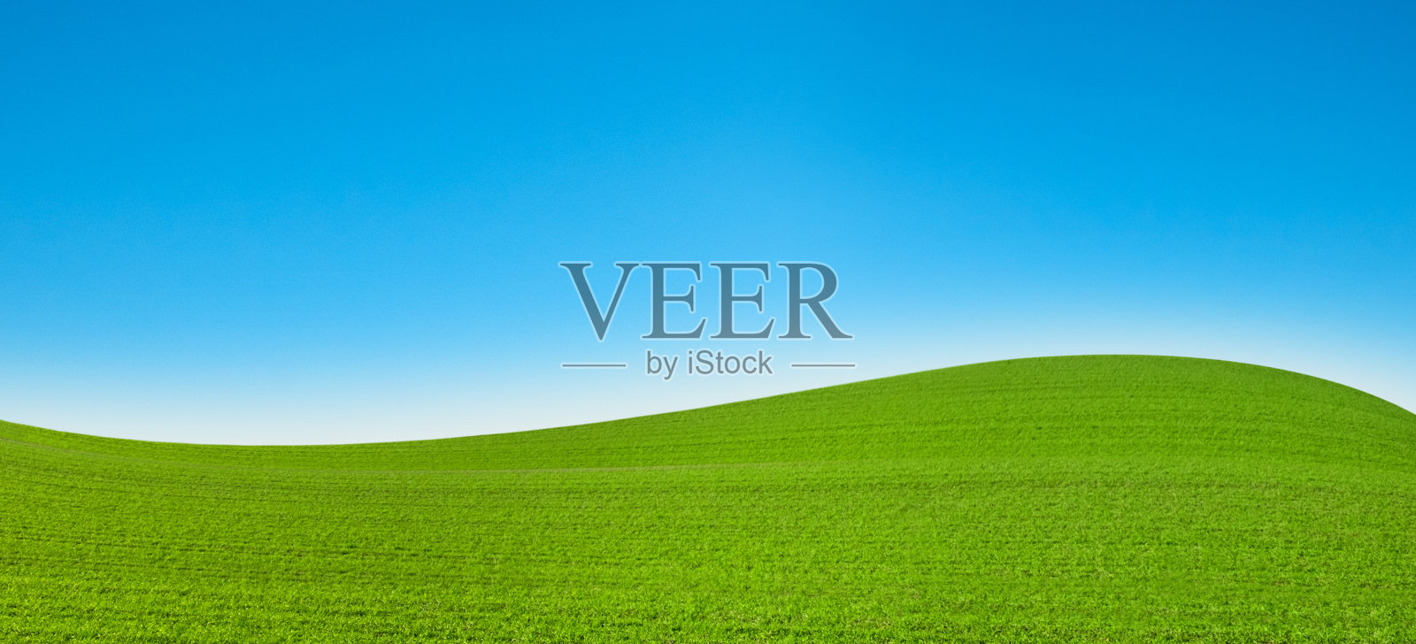 绿色的田野和蓝色的天空背景照片摄影图片