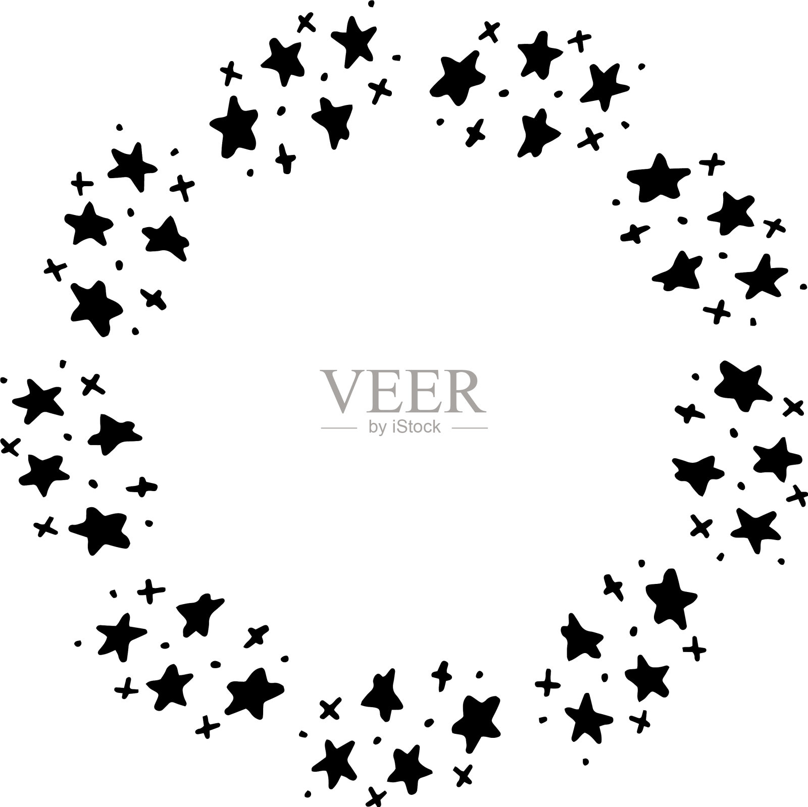 黑白边框以质朴的风格搭配插画图片素材