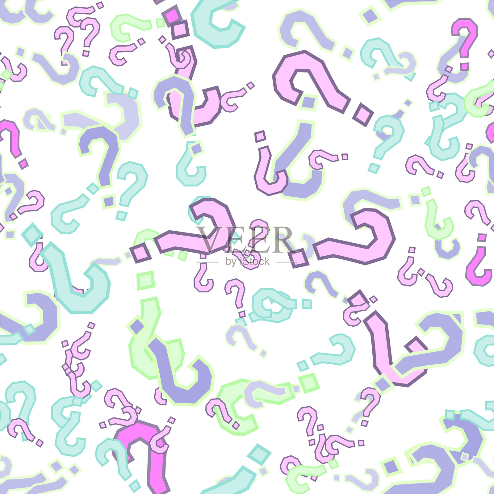 问答无缝模式疑问句常见问题插画图片素材