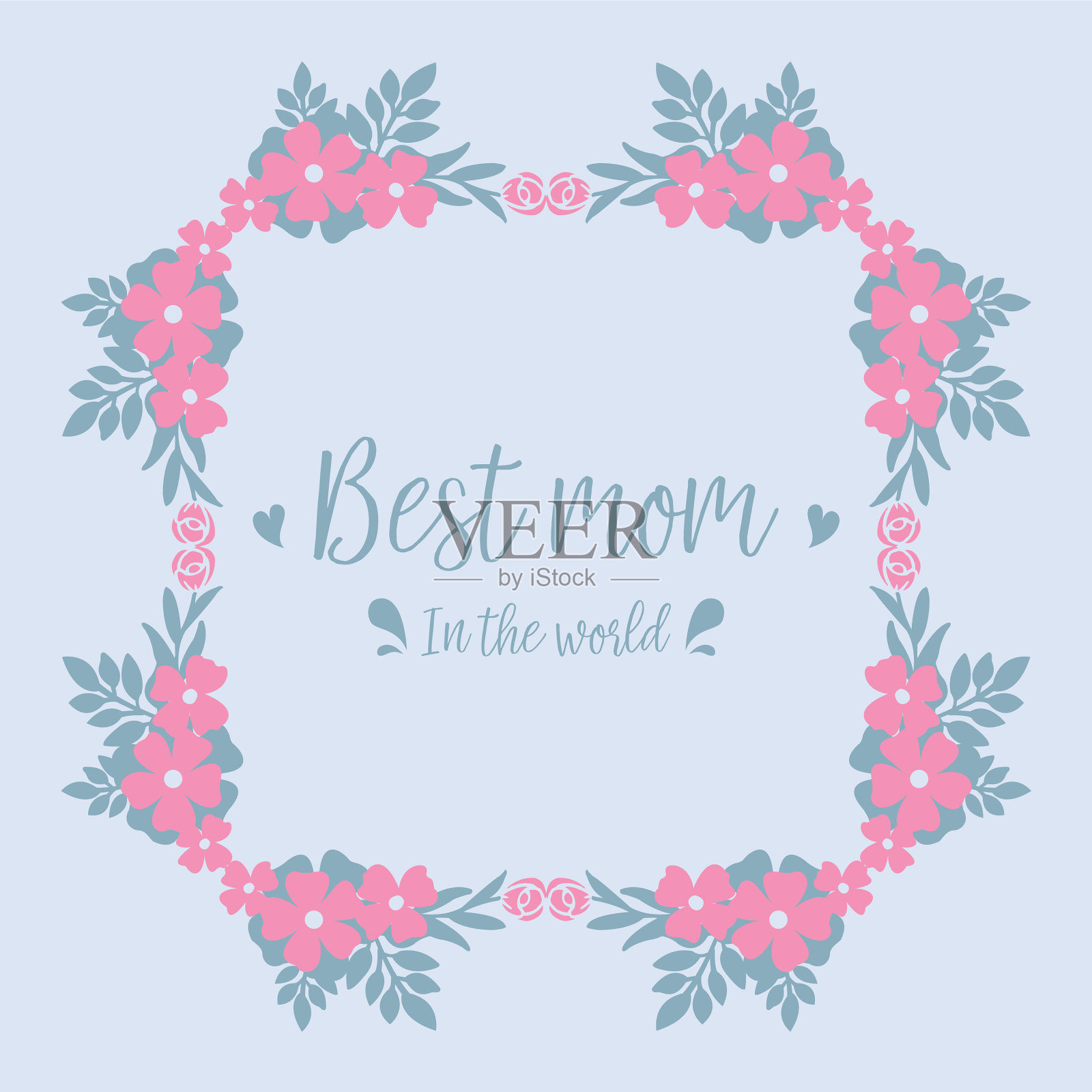 世界上最好的妈妈优雅的框架插画图片素材