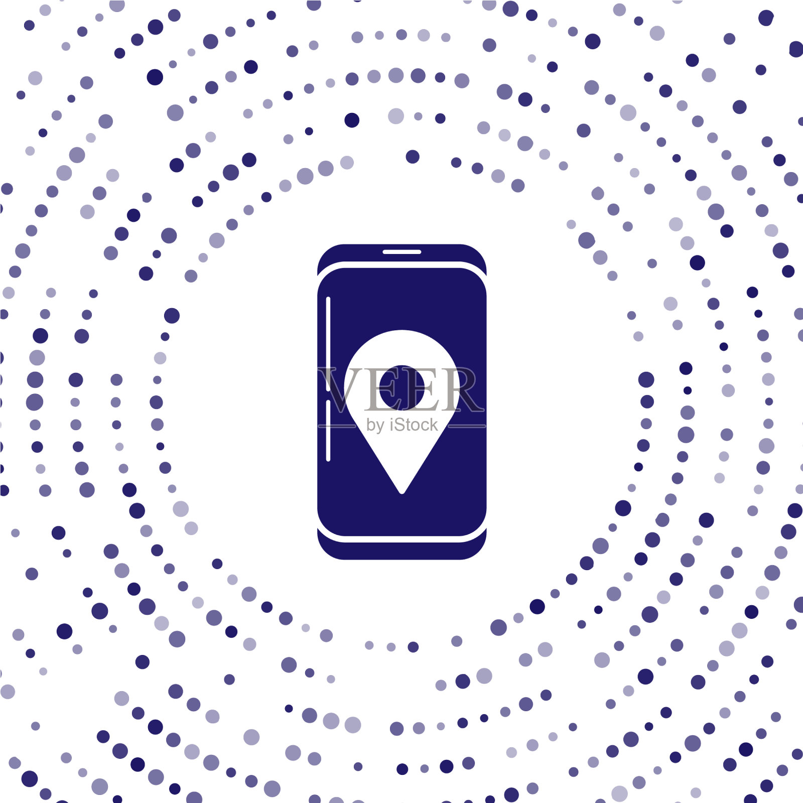 蓝色移动智能手机与应用程序交付跟踪插画图片素材