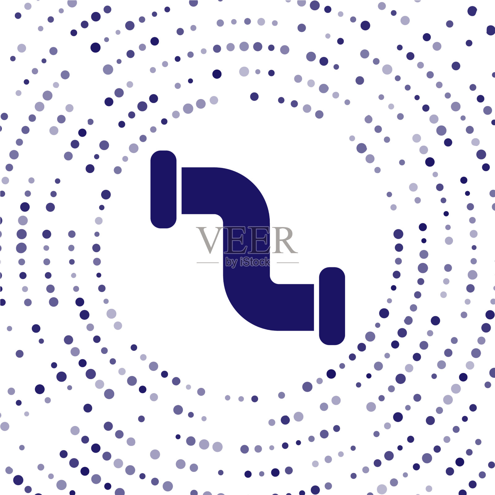 蓝色工业金属管图标隔离在白色插画图片素材