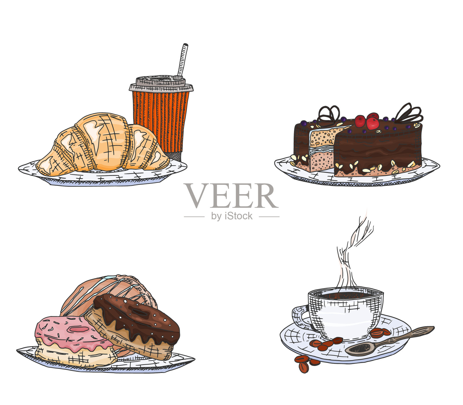 选择糖果糖果涂鸦素描插画图片素材