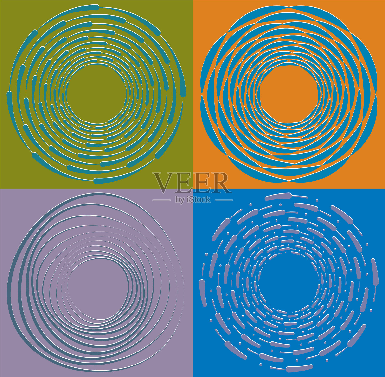 双音卷曲线圈旋转蜗壳形状缠绕插画图片素材