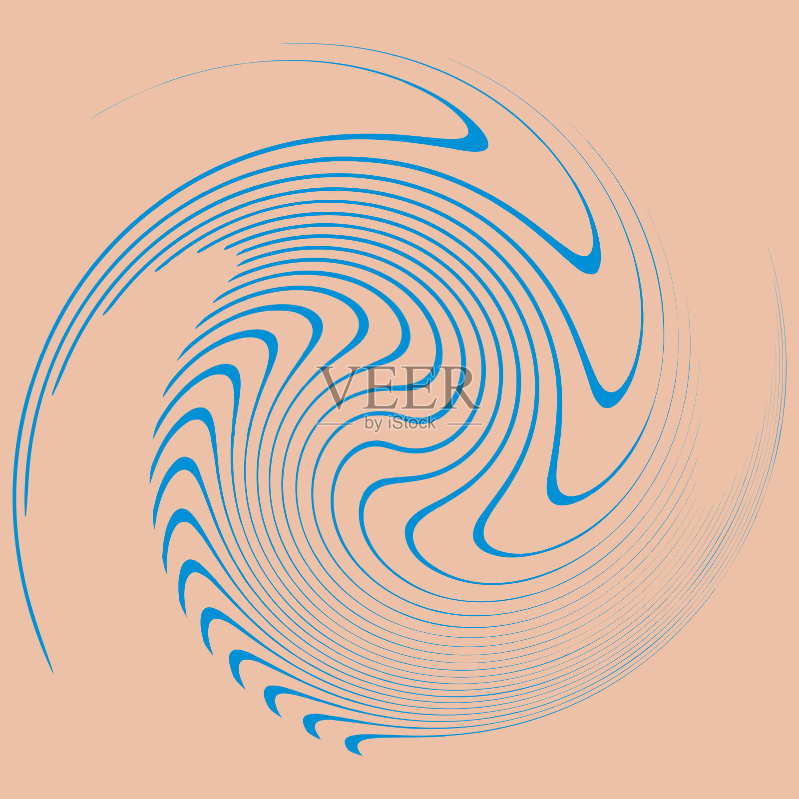 双音卷曲线圈旋转蜗壳形状缠绕插画图片素材