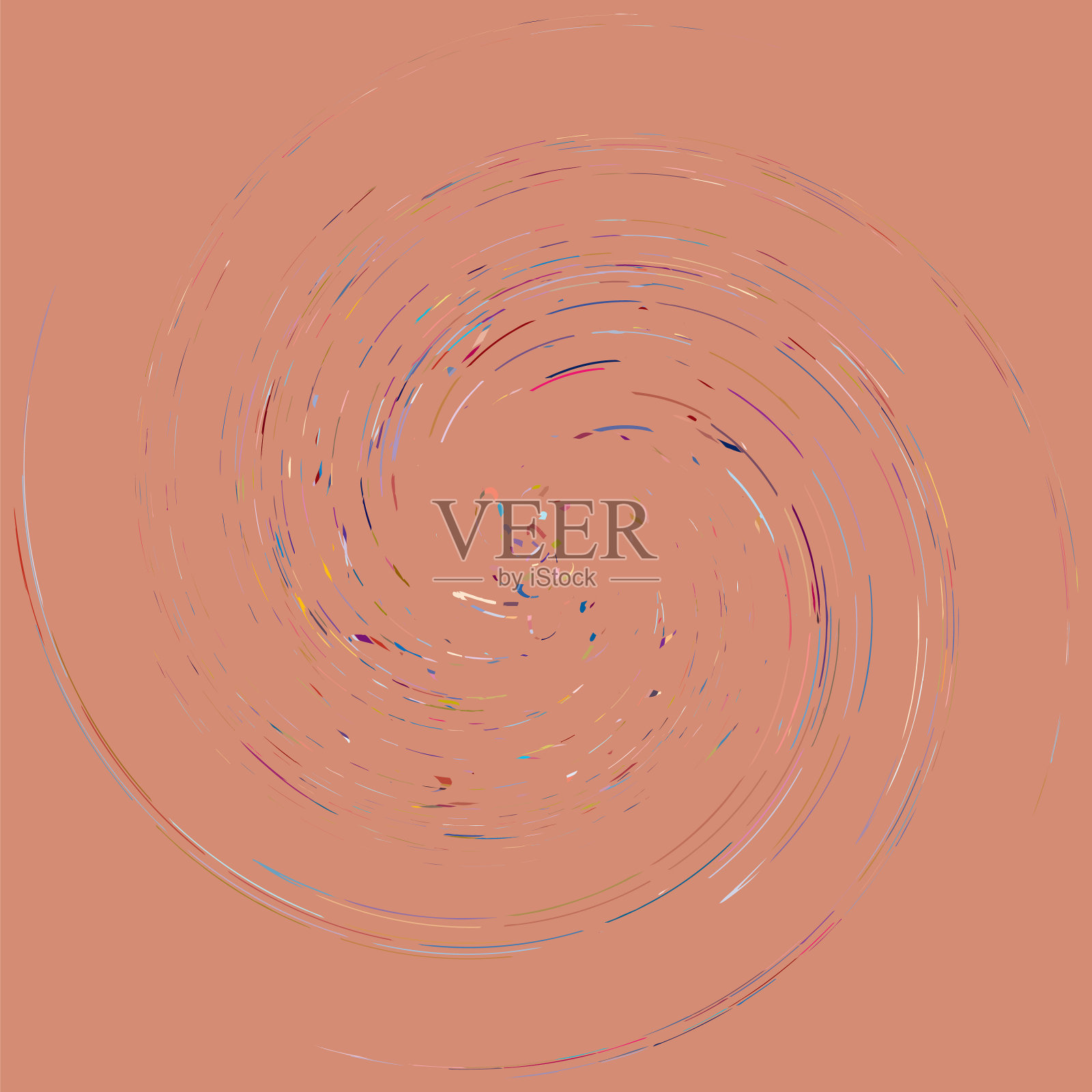 单一杂色多色和多彩的螺旋插画图片素材