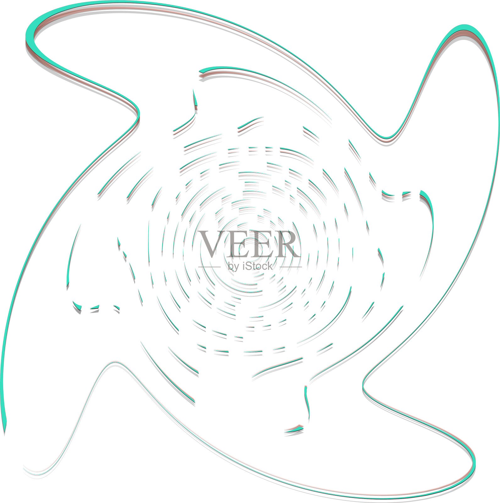 单色旋涡与单色旋涡形状插画图片素材