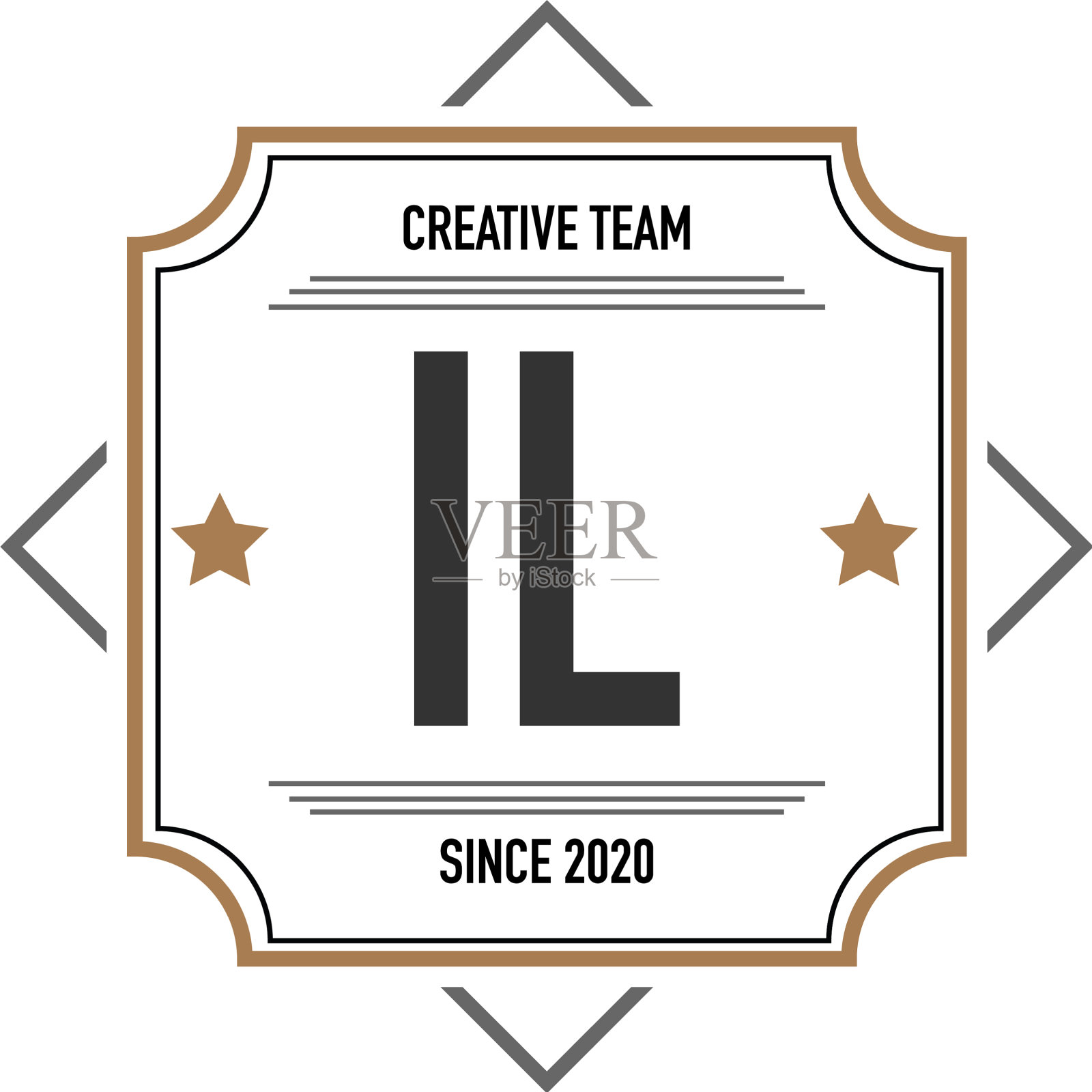 首字母il在优雅的盒子标志设计插画图片素材